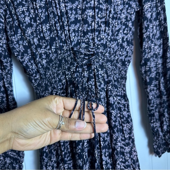 Velvet by Graham & Spencer Kirsten Thistle Print Ruched Waist Dress Small Floral - Picture 6 of 16